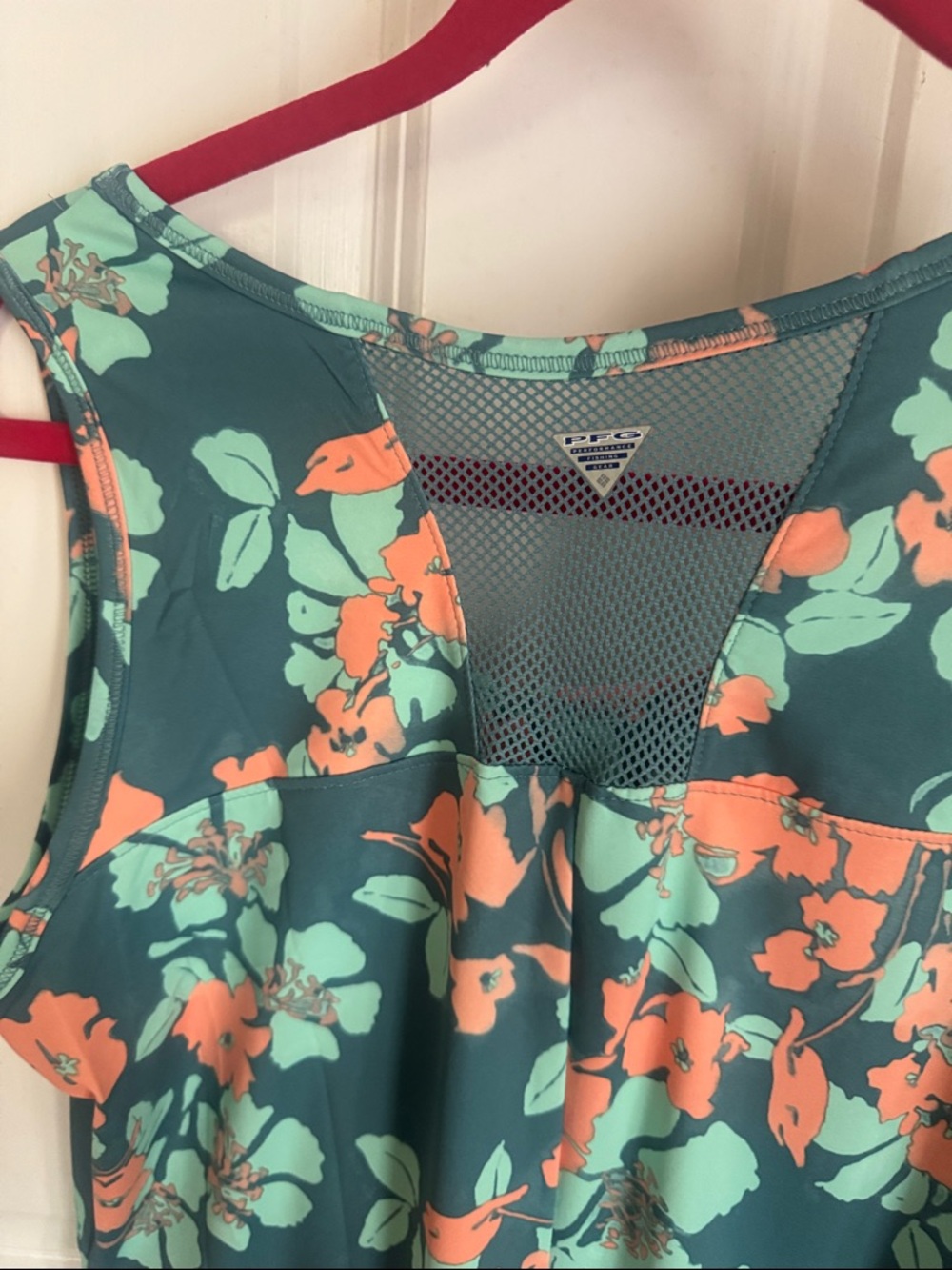 LuLaRoe Teal Floral Dress with Coral and Mint Flowers - Picture 3 of 4